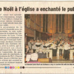Article DL, concert à Barberaz, décembre 2014, chorale, Avressieux, presse